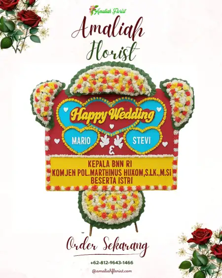 Papan Bunga Pernikahan Badur